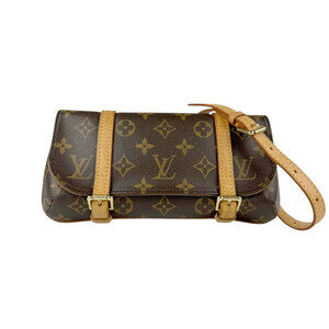Louis Vuitton Monogram Marelle Canvas Waist Bag Belt Brown
